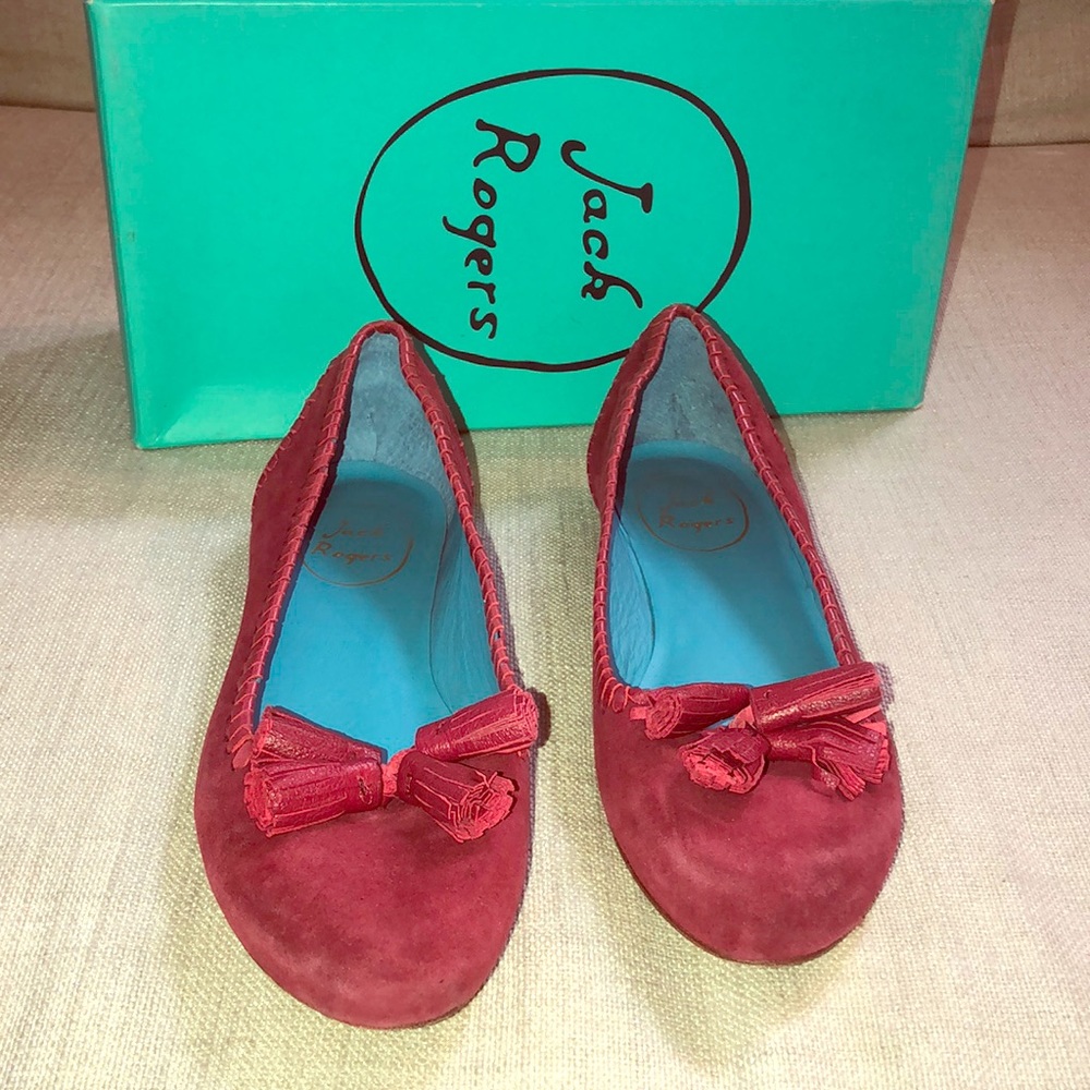 Jack Rogers red suede flats